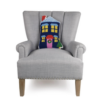 Load image into Gallery viewer, Blue House Pillow-Becket Hitch
