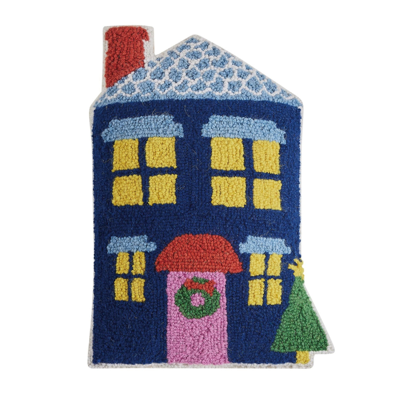 Blue House Pillow-Becket Hitch