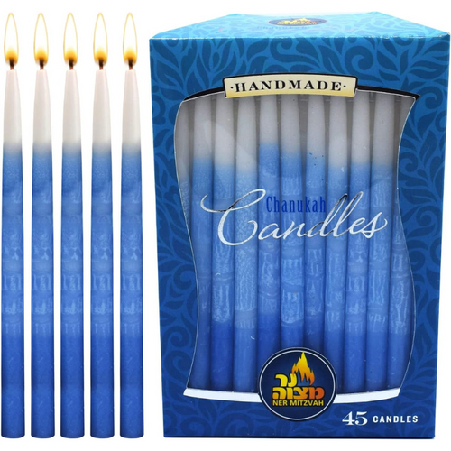 Blue Ombre Hanukkah Candles - Becket Hitch