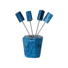 Load image into Gallery viewer, Blue Wave Appetizer Pick Set - Becket Hitch
