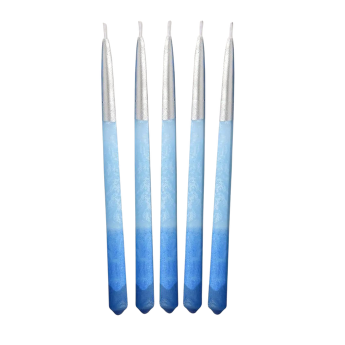 Blue and Silver Hanukkah Candles-Becket Hitch