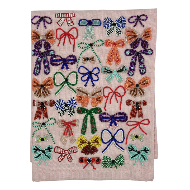Bows Beaded Tea Towel - Becket Hitch