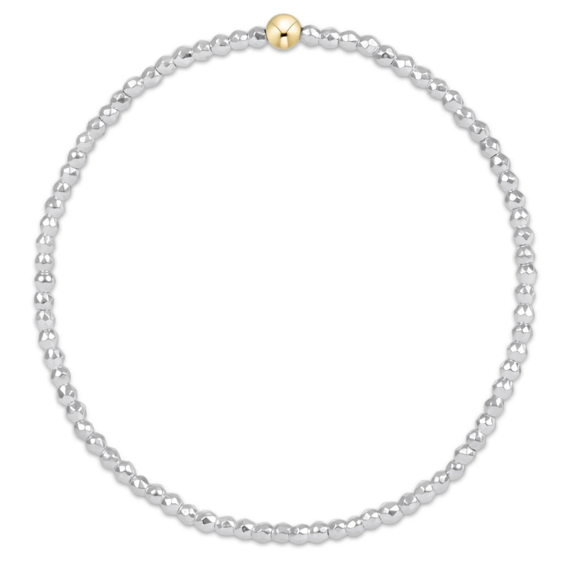 Bright Silver Faceted Hematite 2mm Bead Bracelet - Becket Hitch