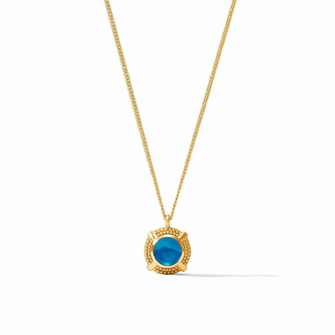 Cabochon Solitaire Necklace Iridescent London Blue-Becket Hitch