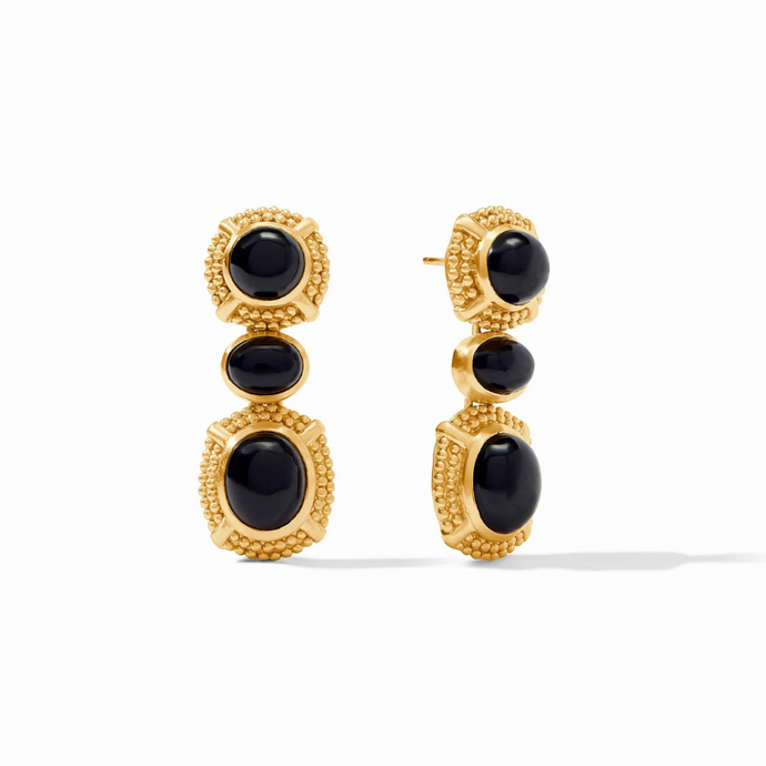 Cabochon Statement Earring in Obsidian Black-Becket Hitch