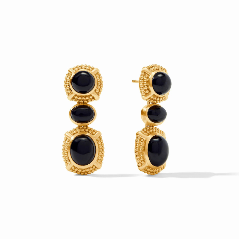 Cabochon Statement Earring in Obsidian Black-Becket Hitch