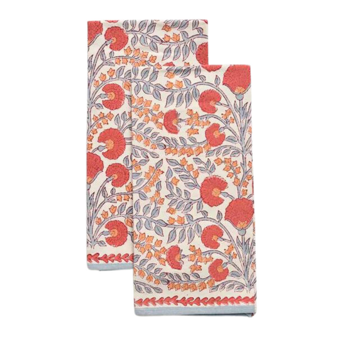 Cactus Flower Ivory Tea Towel-Becket Hitch