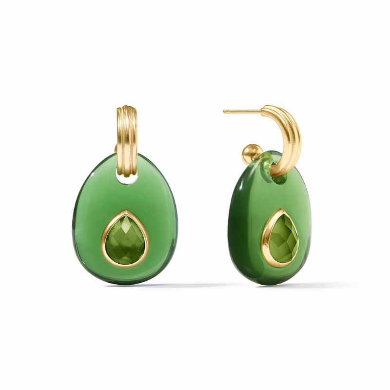Carnaby Hoop & Charm Earring Palmetto Green-Becket Hitch