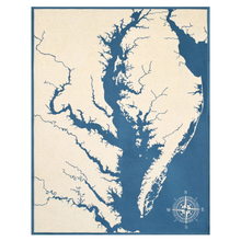 Load image into Gallery viewer, Chesapeake Bay Map Blanket - Becket Hitch
