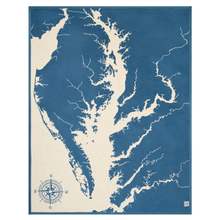 Load image into Gallery viewer, Chesapeake Bay Map Blanket - Becket Hitch
