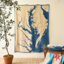 Load image into Gallery viewer, Chesapeake Bay Map Blanket - Becket Hitch
