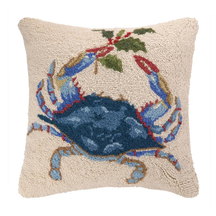 Christmas Blue Crab Pillow-becket hitch