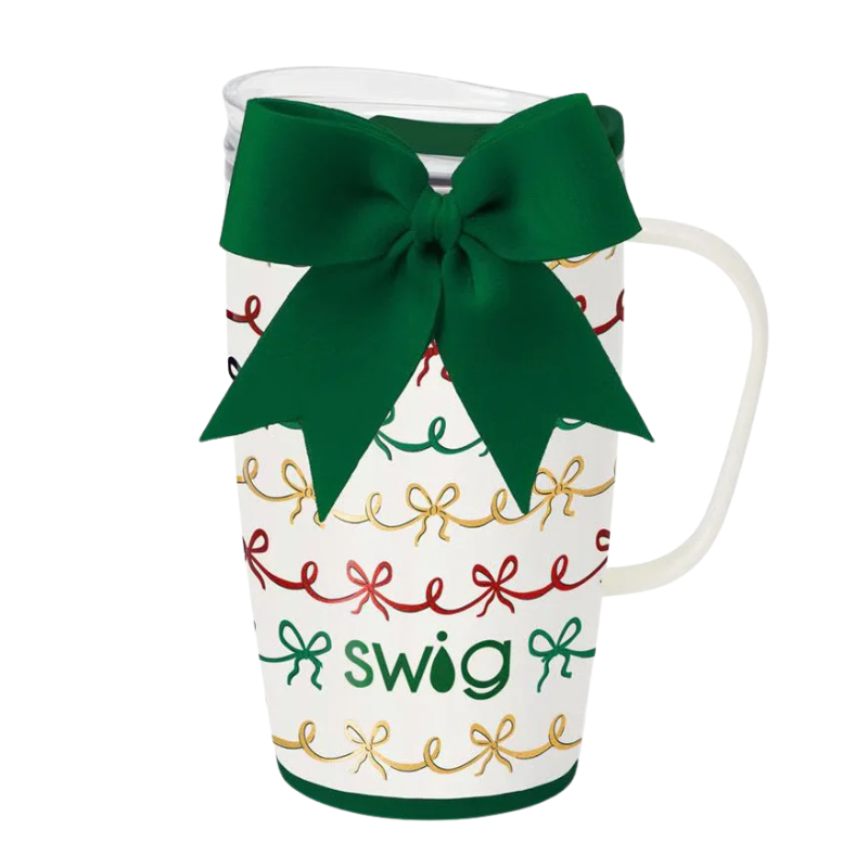Christmas Bows Travel Mug - Becket Hitch