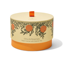 Load image into Gallery viewer, Citrus &amp; Rosemary Verdant Incense Paper with Burner - Becket Hitch
