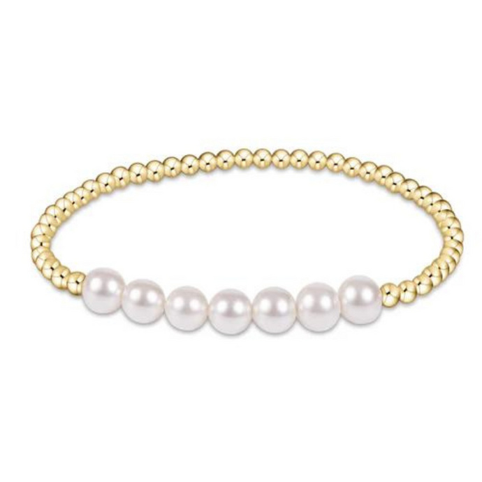 Classic Gold Bliss 3mm Bracelet 6mm Pearl - becket hitch