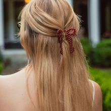 Load image into Gallery viewer, Coquette Bow Claw Hair Clip Brown Polka Dot - Becket Hitch
