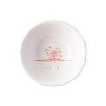 Load image into Gallery viewer, White ceramic plate with pink decorative design on a white background
