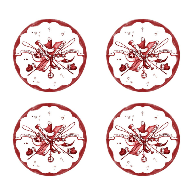 Country Estate Winter Frolic Coasters-Becket Hitch