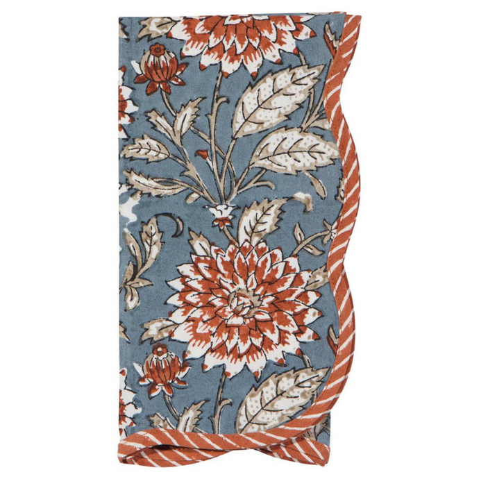 Dahlia Block Print Napkin-Becket Hitch