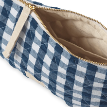 Load image into Gallery viewer, Dark Blue/White Nola Makeup Bag - Becket Hitch
