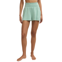 Load image into Gallery viewer, Dawn Smocked Brushed Jersey Short Crystal Green - Becket Hitch
