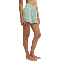 Load image into Gallery viewer, Dawn Smocked Brushed Jersey Short Crystal Green - Becket Hitch
