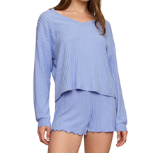 Load image into Gallery viewer, Daydreamer Soft V Long Sleeve Top Crystal Blue - Becket Hitch
