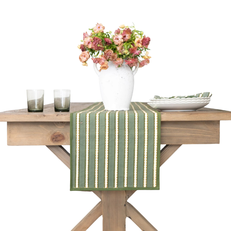 Dotted Stripe Green Runner - Becket Hitch