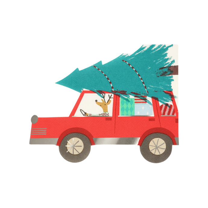Driving Reindeer Napkins - Becket Hitch