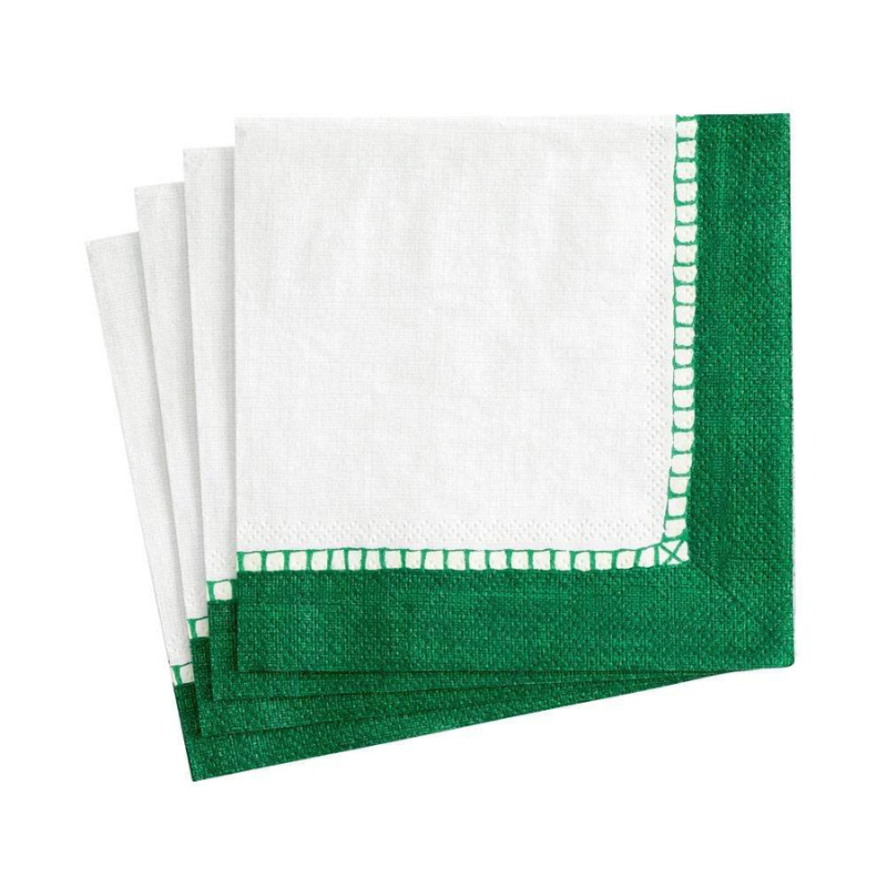 Emerald Border Cocktail Napkins-Becket Hitch