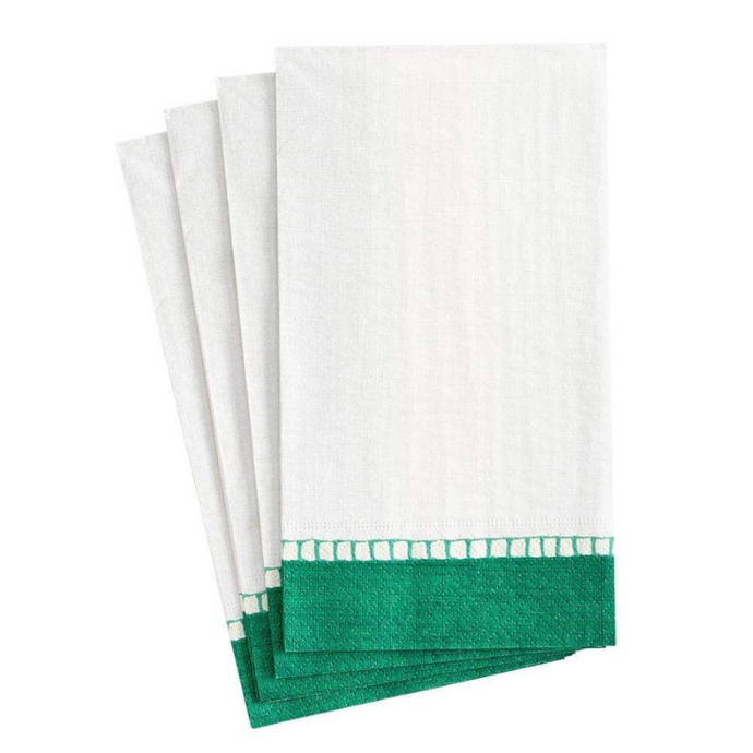 Emerald Border Guest Towels-Becket Hitch