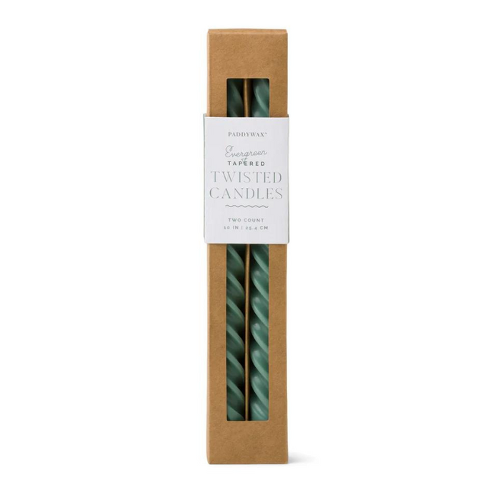 Evergreen Twisted Taper Candles-Becket Hitch