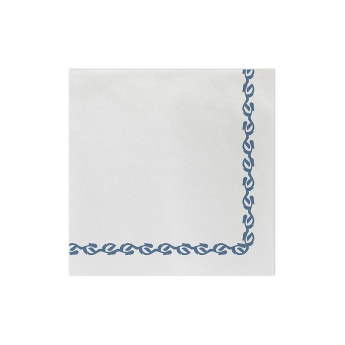 Florentine Blue Cocktail Napkins-Becket Hitch