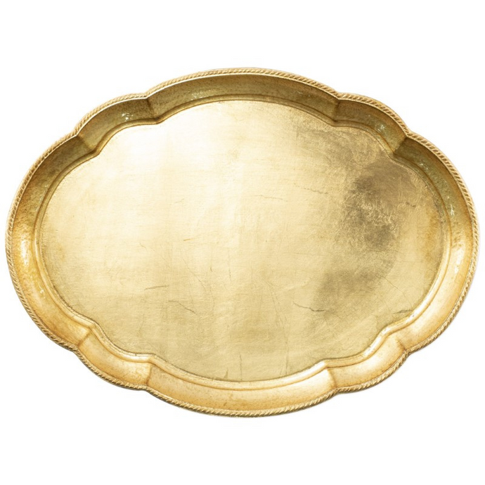 Florentine Gold Large Oval Tray-Becket Hitch