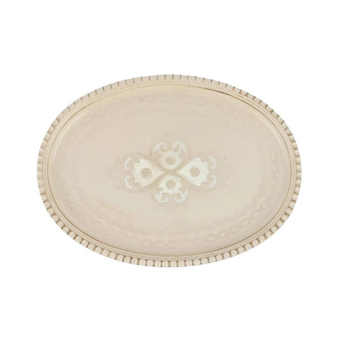 Florentine Tan Small Oval Tray-Becket Hitch