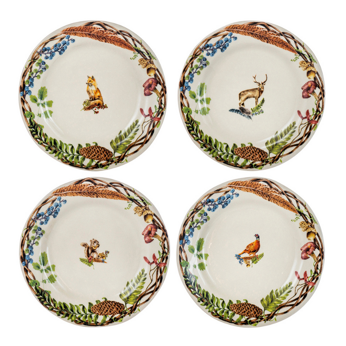 Forest Walk Cafe Au Lait Dessert/Salad Plates-Becket Hitch