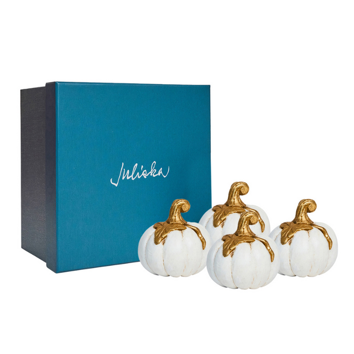 Forest Walk Pumpkin Place Card Holder Set Gold-Becket Hitch
