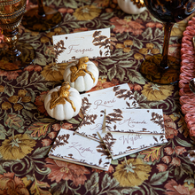 Load image into Gallery viewer, Forest Walk Pumpkin Place Card Holder Set Gold-Becket Hitch
