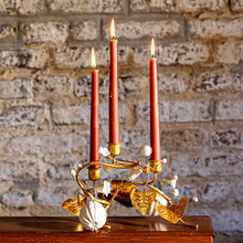 Load image into Gallery viewer, Forest Walk Pumpkin &amp; Vine Triple Candlestick Holder - Becket Hitch
