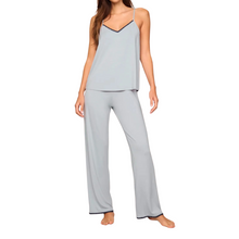 Load image into Gallery viewer, Frida Cami/Pant PJ Set Gray Dawn/Navy-Becket Hitch
