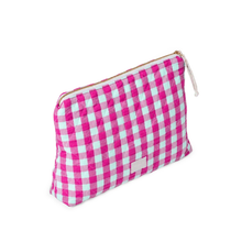 Load image into Gallery viewer, Fuchsia/Mint Nola Makeup Bag - Becket Hitch
