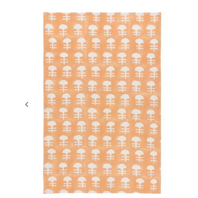 Gather Marigold Block Print Tea Towel-Becket Hitch