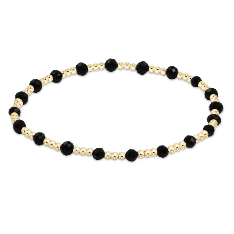 Gemstone Gold Sincerity Pattern 3mm Bracelet Faceted Onyx-Becket Hitch