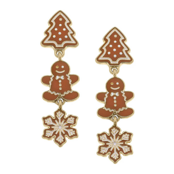 Gingerbread Village Earrings-Becket Hitch