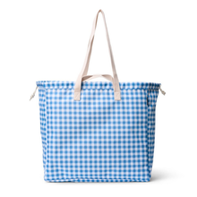 Load image into Gallery viewer, Gingham Sky Shelly Shopping Bag - Becket Hitch
