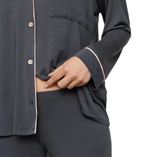 Load image into Gallery viewer, Gisele Long PJ Set Graphite/Sorbet Pink - Becket Hitch
