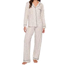Load image into Gallery viewer, Gisele Printed Long PJ Set Heart To Heart Black/Black - Becket Hitch
