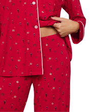 Load image into Gallery viewer, Gisele Printed Long PJ Set Nutcracker Holly Red/Ivory - Becket Hitch

