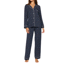 Load image into Gallery viewer,  Gisele Printed Long PJ Set Santa Paws Navy/Ivory - Becket Hitch
