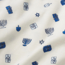 Load image into Gallery viewer, Gisele Printed Long PJ Set Twinkling Menorah Ivory/Navy
